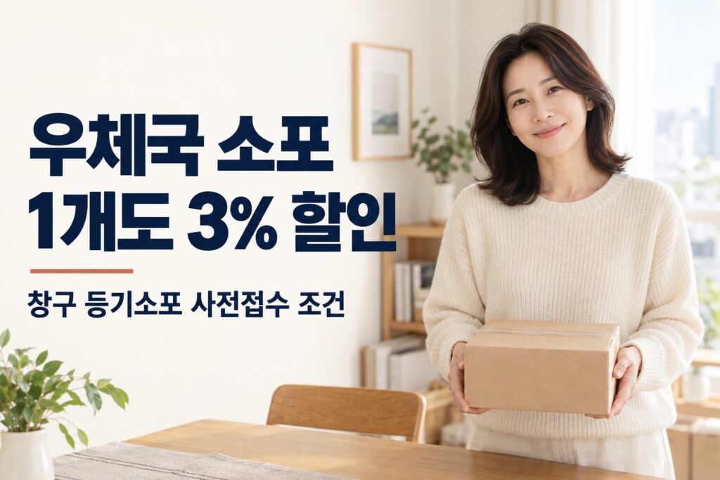 우체국 소포 1개도 3% 할인, 창구 등기소포 사전접수 조건
